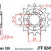 JT SPROCKETS Staal zelfreinigend voortandwiel 824 - 520