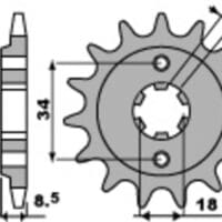 1077543001-1-800Wx800H PBR Staal standaard voortandwiel 2076 - 520