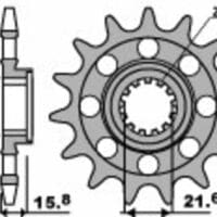 PBR Staal standaard voortandwiel 2093M - 520