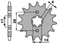 PBR Staal standaard voortandwiel 2107 - 420