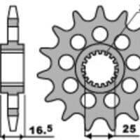 PBR Staal standaard voortandwiel 2147 - 525