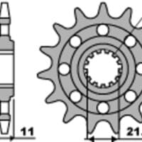 PBR Staal standaard voortandwiel 2172 - 520