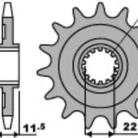 PBR Staal standaard voortandwiel 2207 - 520