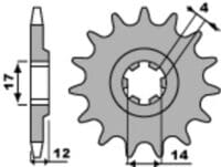 PBR Staal standaard voortandwiel 2223 - 428