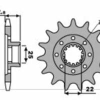 PBR Staal standaard voortandwiel 2252 - 520