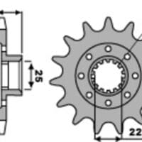 PBR Staal standaard voortandwiel 2253 - 525