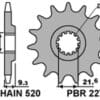 PBR Staal standaard voortandwiel 2273 - 520