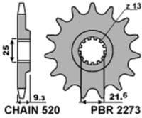 PBR Staal standaard voortandwiel 2273 - 520