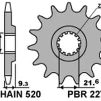 PBR Staal standaard voortandwiel 2273 - 520