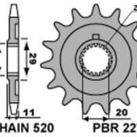 PBR Staal standaard voortandwiel 2275 - 520