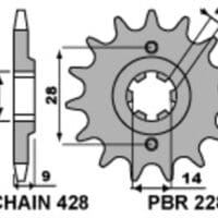 1077629002-1-800Wx800H PBR Staal standaard voortandwiel 2289 - 428