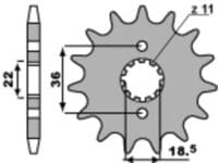 PBR Staal standaard voortandwiel 2506 - 520
