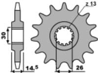 PBR Staal standaard voortandwiel 330 - 630
