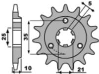 PBR Staal standaard voortandwiel 412 - 520
