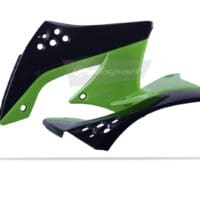 1086277001-1-800Wx800H POLISPORT Radiateurkappen OEM kleur zwart/groen Kawasaki KX450F