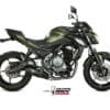 MIVV Oval Full Exhaust System Titanium/Carbon End Cap - Kawasaki Z650