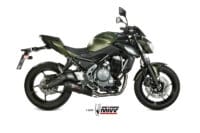 MIVV Oval Full Exhaust System Titanium/Carbon End Cap - Kawasaki Z650