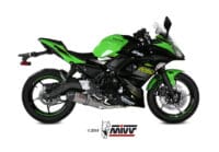 MIVV Oval Full Exhaust System Titanium/Carbon End Cap - Kawasaki Z650