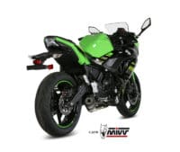 MIVV Oval Full Exhaust System Titanium/Carbon End Cap - Kawasaki Z650