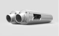 1093019-1-800Wx800H HMF Dual Performance Series Silencer - Brushed Stainless Steel/ Turn Down Polaris RZR
