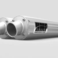 1093019-1-800Wx800H HMF Dual Performance Series Silencer - Brushed Stainless Steel/ Turn Down Polaris RZR