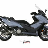 1096381001-1-800Wx800H MIVV Delta Race Black Silencer Steel Black/Carbon End Cap Kymco AK 550