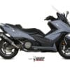 MIVV Speed Edge Black Silencer Black Steel/Carbon End Cap Kymco AK 550