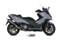MIVV Speed Edge Black Silencer Black Steel/Carbon End Cap Kymco AK 550