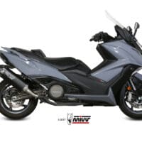 1096382001-1-800Wx800H MIVV Speed Edge Black Silencer Black Steel/Carbon End Cap Kymco AK 550