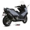 MIVV Speed Edge Black Silencer Black Steel/Carbon End Cap Kymco AK 550