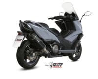 MIVV Speed Edge Black Silencer Black Steel/Carbon End Cap Kymco AK 550