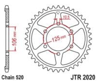JT SPROCKETS Steel Standard Rear Sprocket - 520