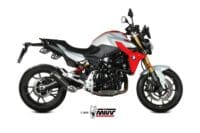 1101521-2-800Wx800H MIVV X-M1 Silencer - Steel Black/Stainless Steel BMW F900R