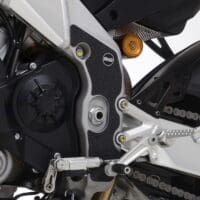 R&G RACING Boot Guard Set - Frame Black (2 pieces) Aprilia Tuono V4 1100