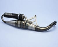 POLINI Scooter Team 4 Exhaust Stainless Steel/Carbon - Peugeot Kisbee 50