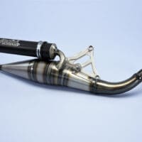 POLINI Scooter Team 4 Exhaust Stainless Steel/Carbon - Peugeot Kisbee 50