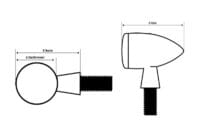 1108568002-3-800Wx800H HIGHSIDER pro Micro-Bullet LED Indicator Body Chrome / Lens Clear (Pair), Front & Rear