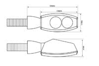 1108574002-4-800Wx800H HIGHSIDER pro Pen Head LED Indicator Body Black / Lens Smoked (Pair), Front & Rear