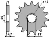 PBR staal standaard voor tandwiel 2064 - 428