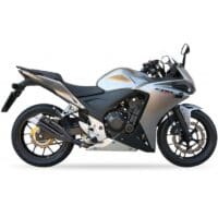 1111364-2-800Wx800H IXIL Dual Hyperlow L3XB Silencer Stainless Steel Black / Aluminium - Honda CBR500R - XH6333XB