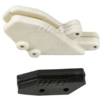 3032006-1-800Wx800H UFO Kettinggeleiderblok + Slider kit transparant wit/zwart Kawasaki KX125/250