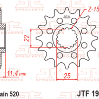 JT SPROCKETS Staal geluidsarm voortandwiel 1902 - 520