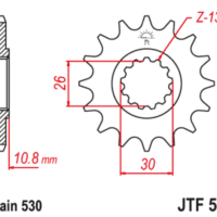800Wx800H-1074289002-1 JT SPROCKETS Staal geluidsarm voortandwiel 579 - 530