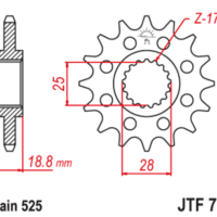 JT SPROCKETS Staal geluidsarm voortandwiel 704 - 525
