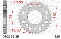 800Wx800H-1074359001-1 AFAM Staal standaard achtertandwiel 10503 - 530