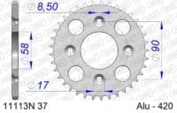 AFAM Aluminium ultralicht achtertandwiel 11113 - 420