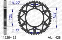 AFAM Aluminium ultralicht achtertandwiel 11228 - 428