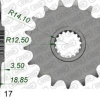 800Wx800H-1074401001-1 AFAM Staal standaard voortandwiel 166601 - 525