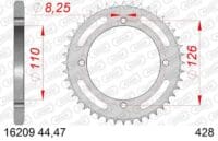 800Wx800H-1074560001-1 AFAM Staal standaard achtertandwiel 16209 - 428