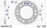 AFAM Aluminium achtertandwiel 36400 - 520